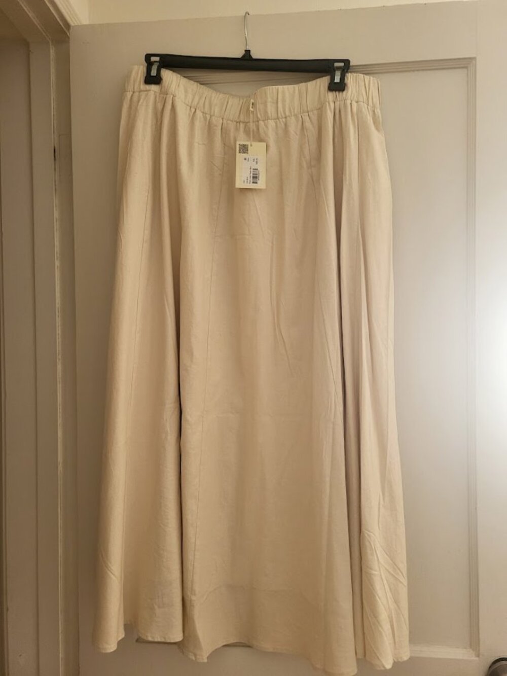 NWT POINT CREAM LINEN PANEL SKIRT SIZE XXL